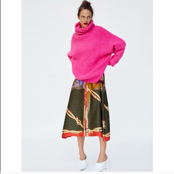 zara neon turtleneck sweater